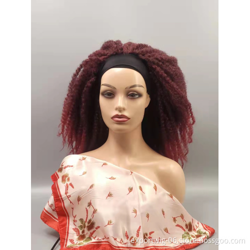 Marley Afro Kinky Twist Hair Head band Wig Marley Crochet Hair Scarf Wigs Synthetic Braiding hair Wig with Headband